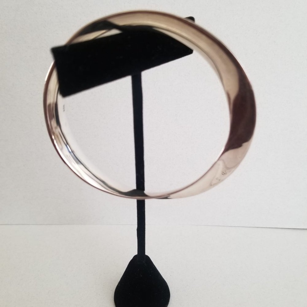 Solid 925 Sterling Silver Modern Convex Twist Ban… - image 4